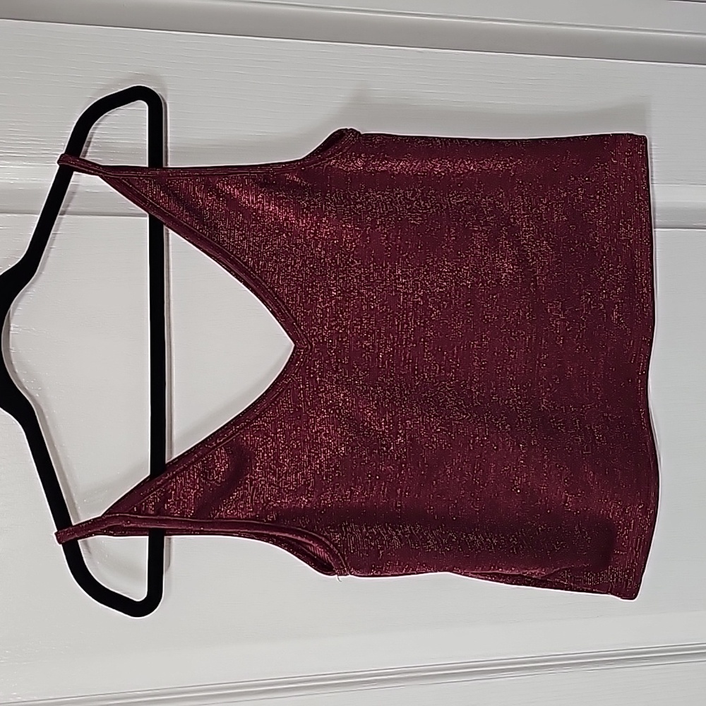 Burgundy crop cami top